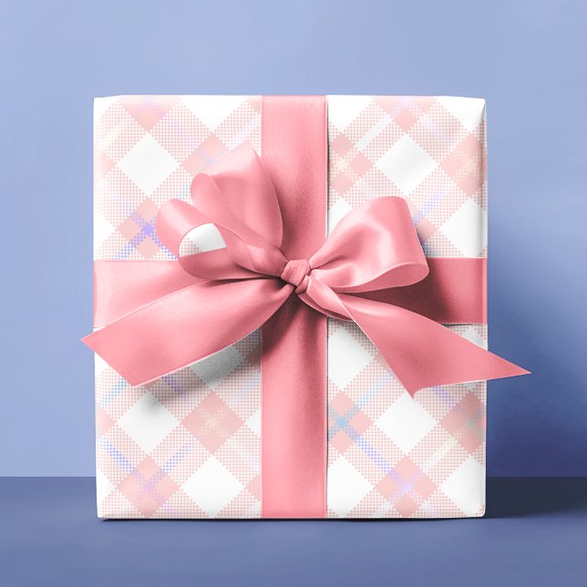 Cute Blush Pink Tartan Plaid Personalized Wrapping Paper (Cute Blush Pink Tartan Plaid Personalized Wrapping Paper
)