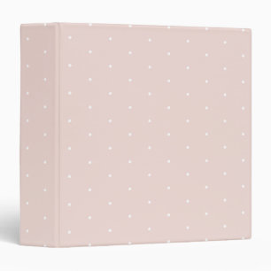 Cute blush pink white tiny polka dots pattern binder