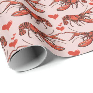 Cute Blush Pink You're My Lobster Red Lobster Wrapping Paper