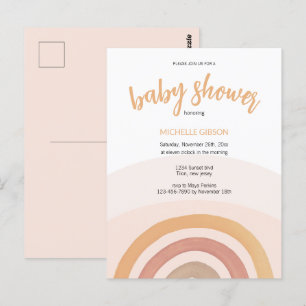 Cute Blush Rainbow Gender Neutral Watercolor Postcard