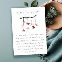 Cute Blush Star Mobile Books for Baby Shower