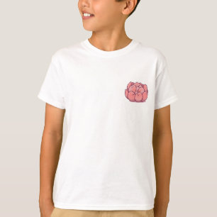 Cute Blushing Peony Flower Face Kids T-Shirt