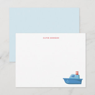 Cute boat Kids thank you  Card