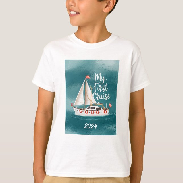 Cute Boat - My First Cruise - Custom T-Shirt (Front)