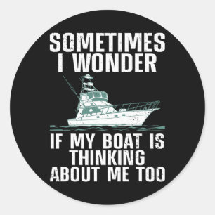 Cute Boating Art For Men Women Boat Captain Sailbo Classic Round Sticker