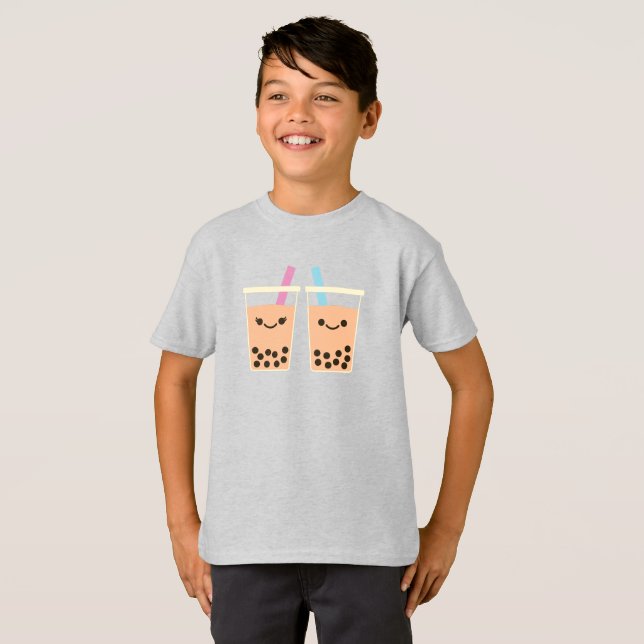 Cute Boba Bubble Tea Love T-Shirt (Front Full)
