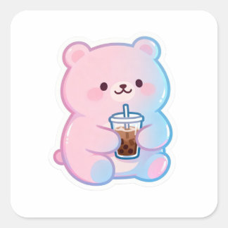 Cute Boba Cat You’ll Love Square Sticker