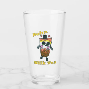 Cute Boba Milk Tea Kids (Taiwan Bubble Milk Tea) Glass