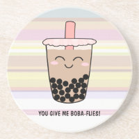 Cute Boba Milk Tea Pun Dessous de verre de grès