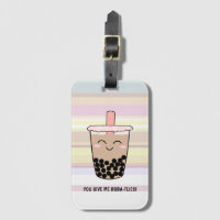 Cute Boba Milk Tea Pun Luggage Tag