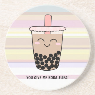 Cute Boba Milk Tea Pun Sandstone Coaster