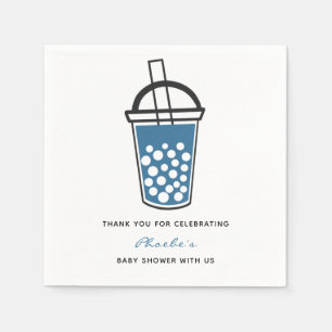Cute Boba Tea Baby Shower Thank You Personalized Napkin
