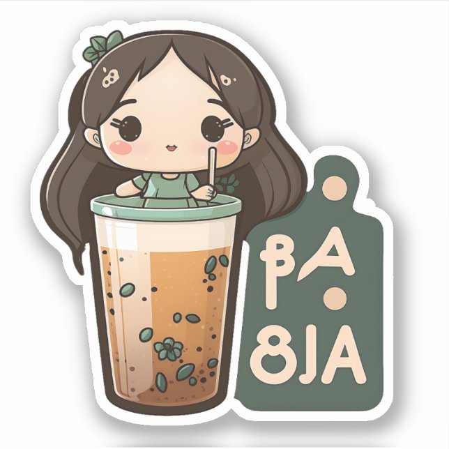 Cute Boba Tea Girl  (Front)
