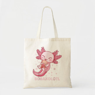 Cute Bobaxolotl Boba Tea Bubble Milk Kawaii Axolot Tote Bag