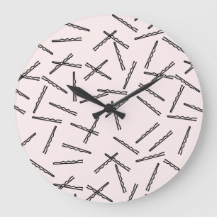 Cute Bobby Pins Wall Clock