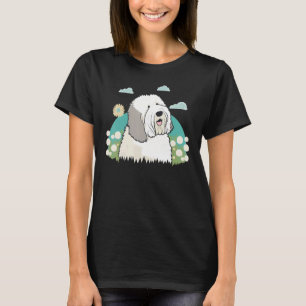 Cute Bobtail Dog on Old English Sheepdog 2 T-Shirt