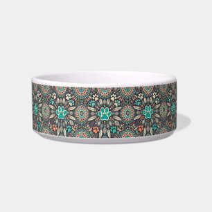 Cute Bohemian Paw Print Bowl