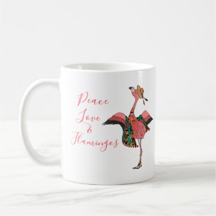 Cute Bohemian Peace Log & Flamant rose Café Mug