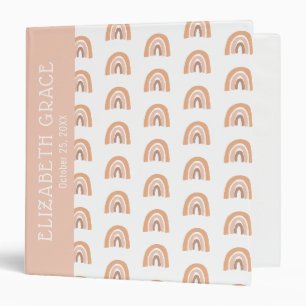 cute bohemian rainbow terracotta baby photo album binder