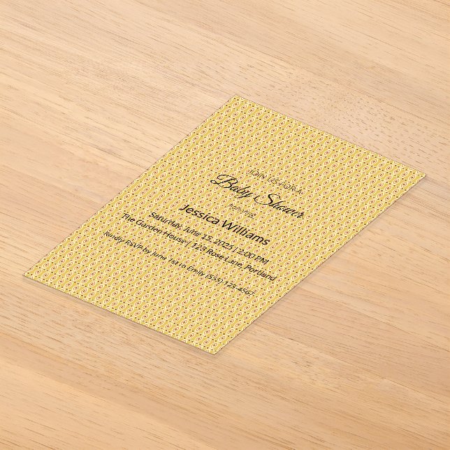 Cute Boho Baby Shower Gender Neutral, Customizable Acrylic Invitations (Laydown)