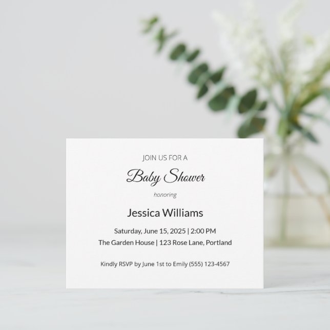 Cute Boho Baby Shower Gender Neutral, Customizable Announcement Postcard (Standing Front)