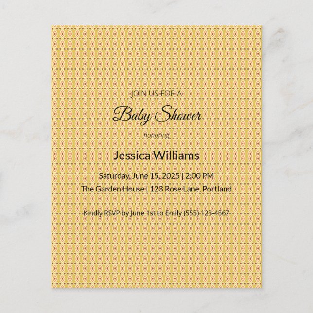 Cute Boho Baby Shower Gender Neutral, Customizable Flyer (Front)