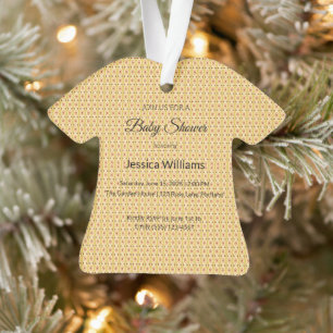 Cute Boho Baby Shower Gender Neutral, Customizable Ornament