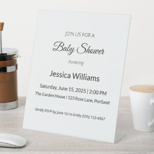 Cute Boho Baby Shower Gender Neutral, Customizable Pedestal Sign