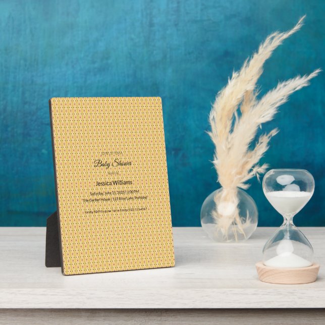 Cute Boho Baby Shower Gender Neutral, Customizable Plaque (Side)
