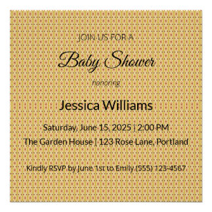 Cute Boho Baby Shower Gender Neutral, Customizable Poster
