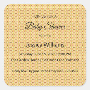 Cute Boho Baby Shower Gender Neutral, Customizable Square Sticker