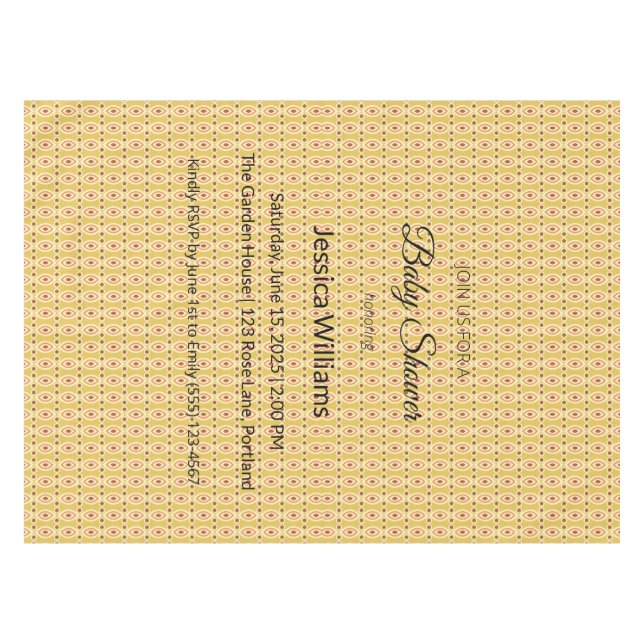 Cute Boho Baby Shower Gender Neutral, Customizable Tablecloth (Front (Horizontal))