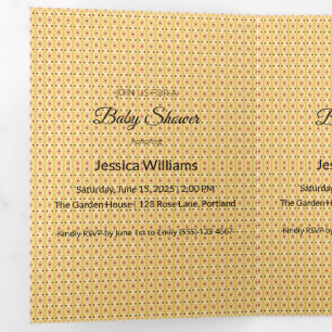 Cute Boho Baby Shower Gender Neutral, Customizable Tri-Fold Invitation