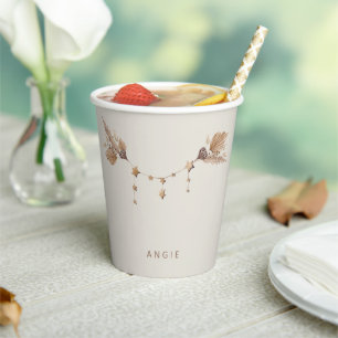 Cute Boho Baby Shower Paper Cups