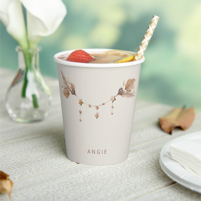 Cute Boho Baby Shower Paper Cups (Insitu)