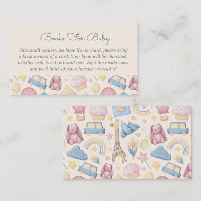 Cute Boho Books For Baby Baby Shower Enclosure Card (Front/Back)