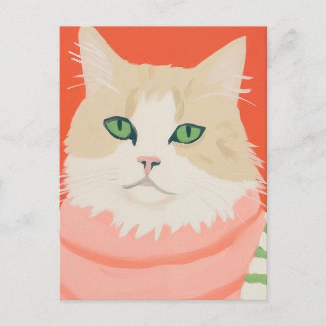 Cute Boho Cat Postcard (Front)