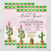 Cute Boho Chic Cactus Tribal Bridal Shower