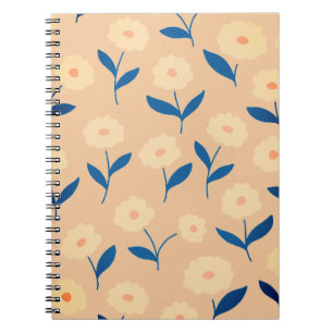 Cute Boho Chic Light Orange Flowers Notebook