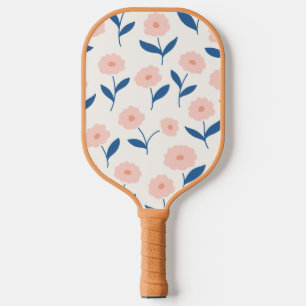 Cute Boho Chic Pink Flowers Pattern  Pickleball Paddle