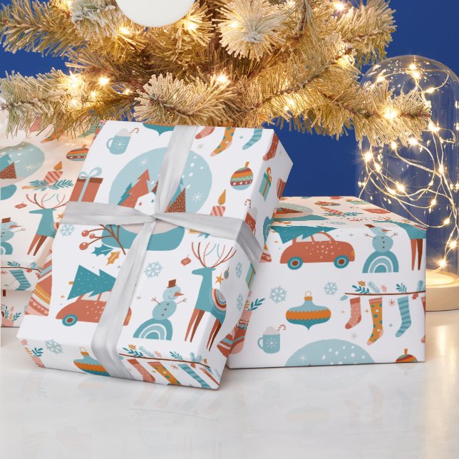 Cute Boho Christmas Comfort Colours Holiday Wrapping Paper (Holidays)