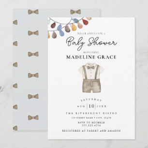 Cute Boho Clothes Boy Baby Shower Invitation