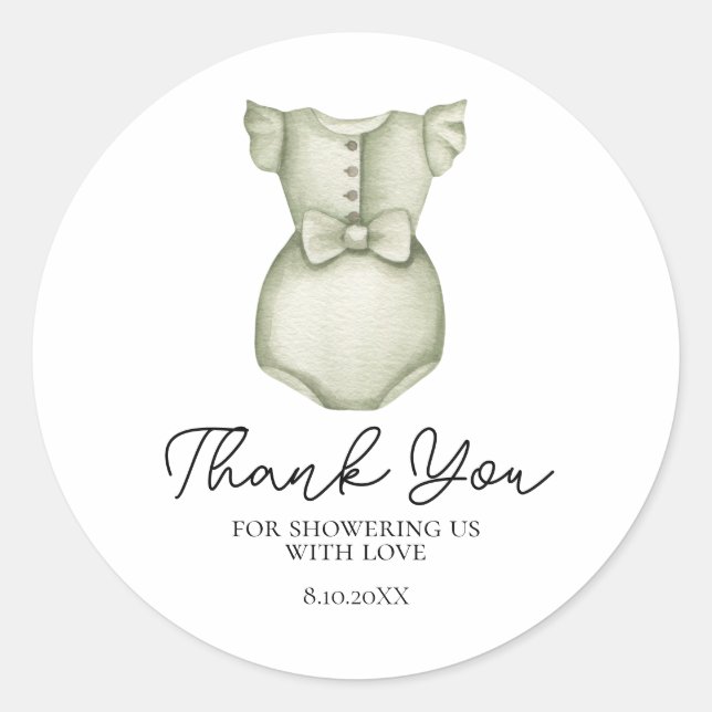 Cute Boho Clothes Girl Baby Shower Sticker (Front)