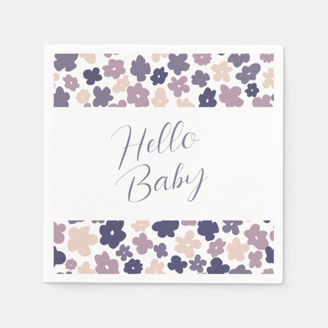 Cute Boho Daisy Baby Shower Napkin (Front)