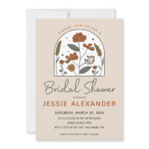 Cute Boho Fleur sauvage Invitation de douche nupti