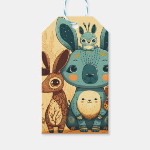 Cute boho floral rabbit custom round clock gift ta tags