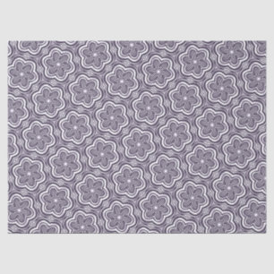 Cute Boho Flower Pattern Floral Pretty Purple Grey Tissue Paper