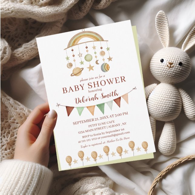 Cute Boho Gender Neutral Baby Shower Invitation (Creator Uploaded)