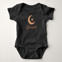 Cute boho heart and moon monogram name baby girl