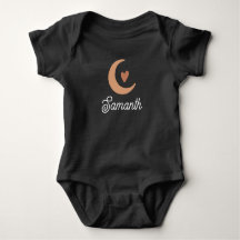Cute boho heart and moon monogram name baby girl
